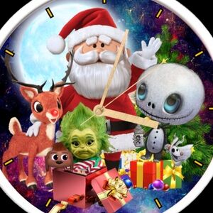 Christmas led lights clock